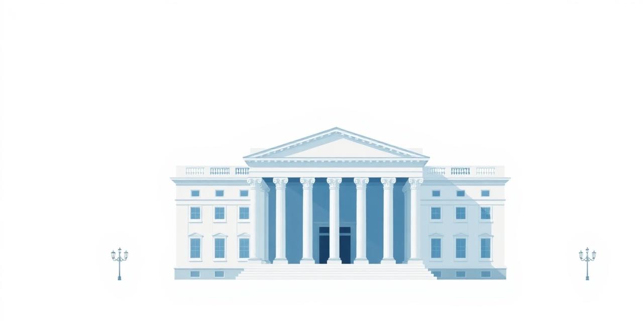 Ilustração de prédio de Prefeitura em traços minimalistas